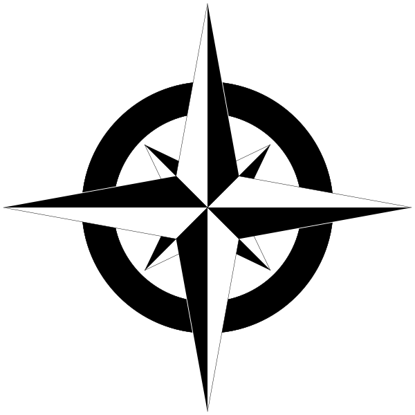 Compass Rose B&W Clipart, vector clip art online, royalty free ...