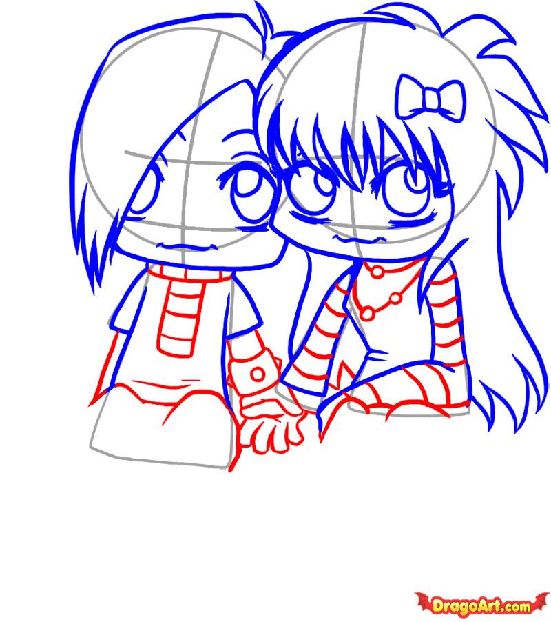 Jeremy's hair style: emo couple holding hands drawing