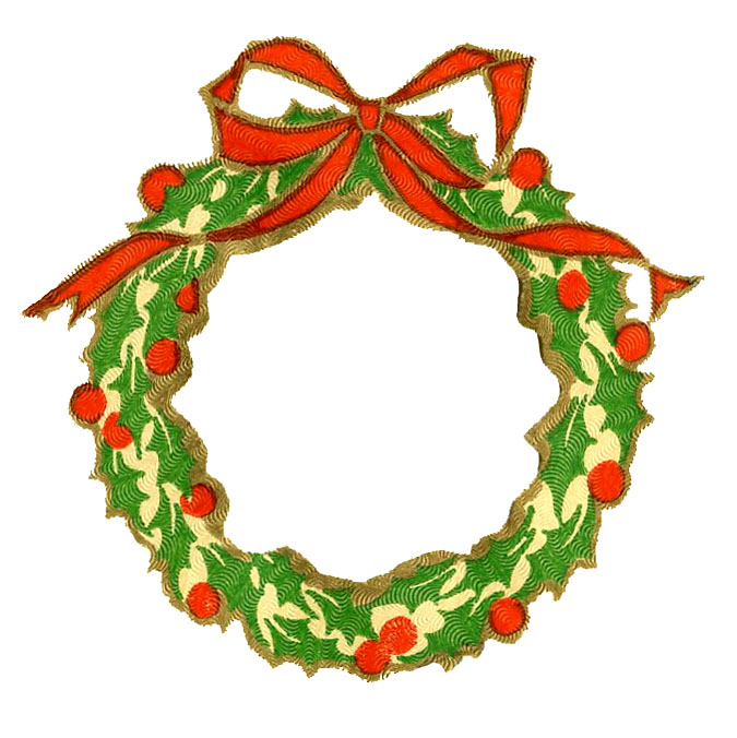 Vintage Christmas Clip Art - Wreath Frame + Silhouette - The ...