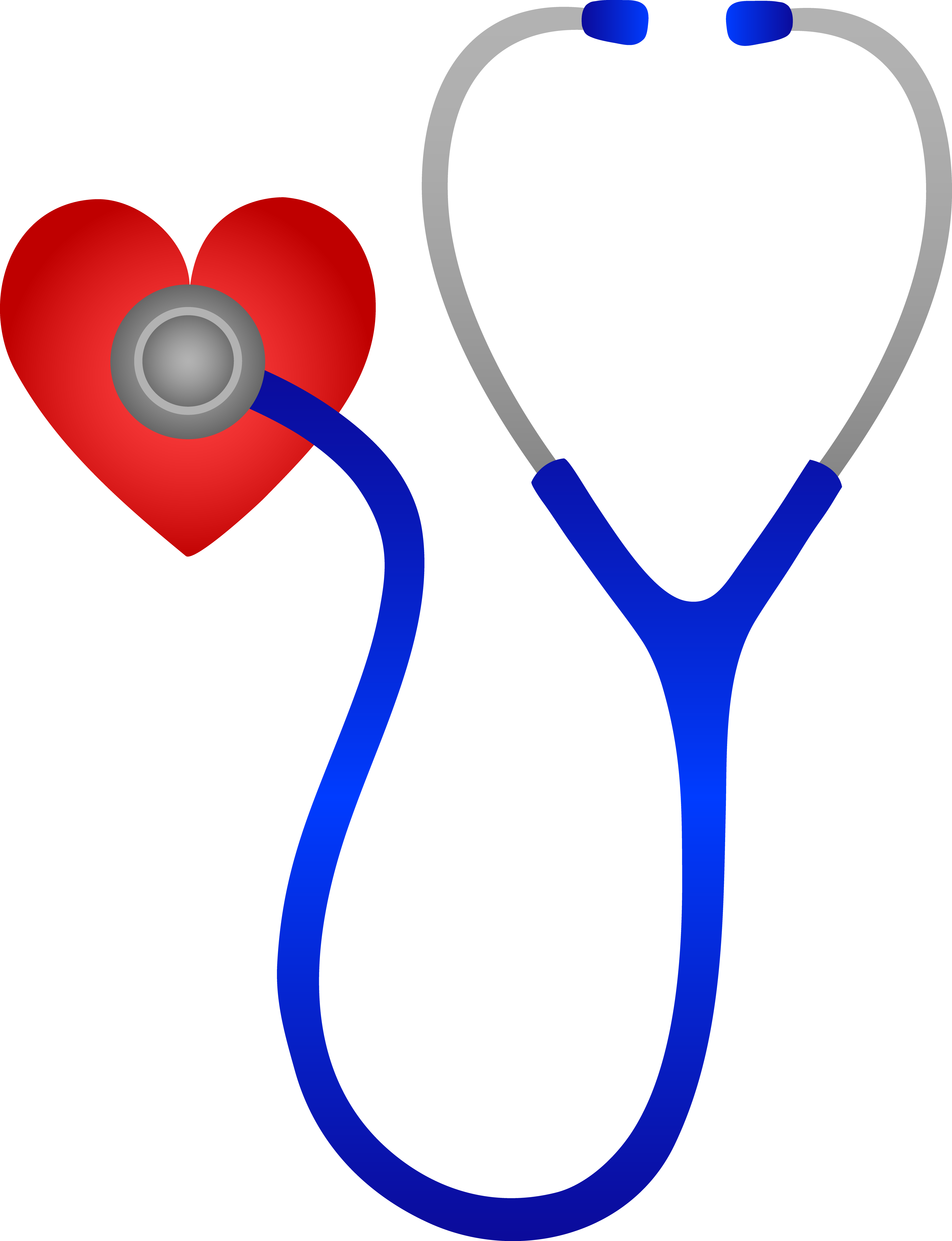 Stethoscope Listening to Heart Beat - Free Clip Art