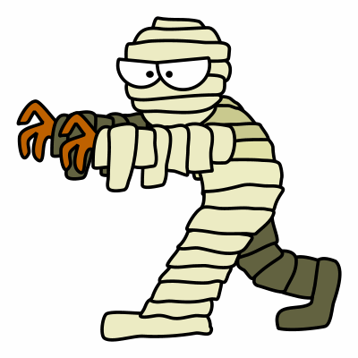 Drawing a cartoon mummy