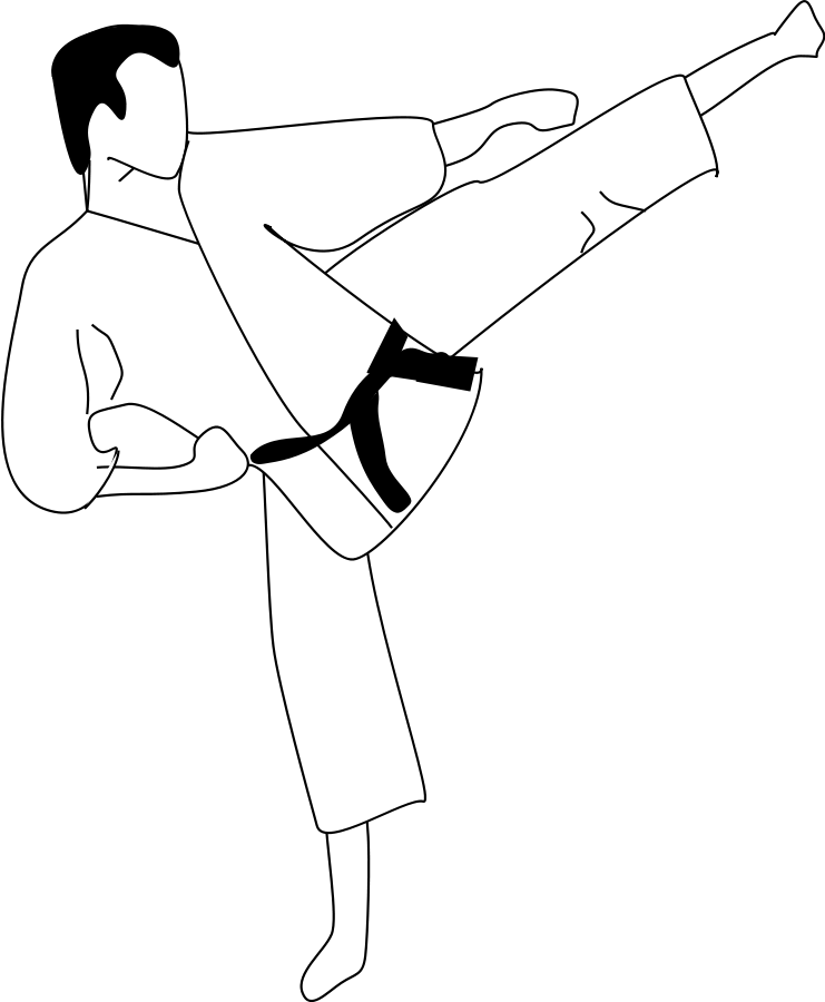 Karate kick medium 600pixel clipart, vector clip art