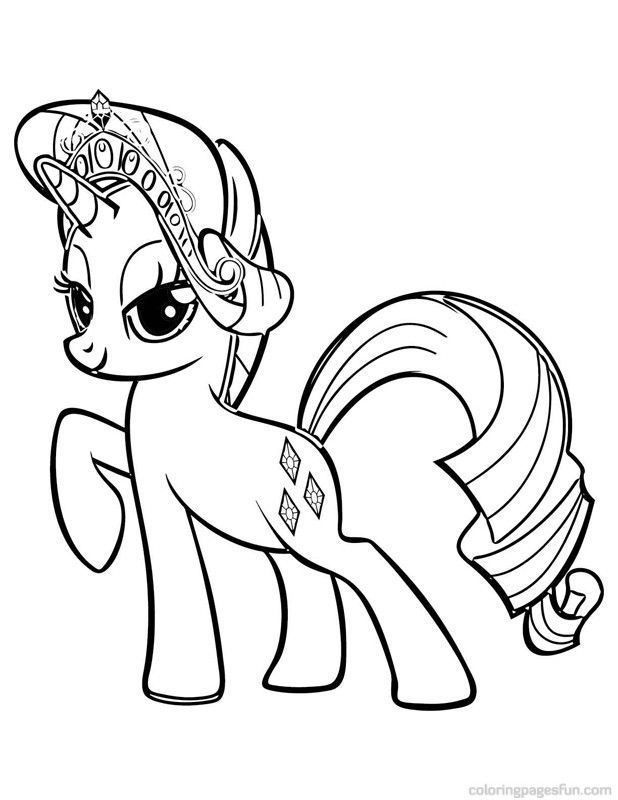 My Little Pony: Rarity w/ Tiara | Coloring & Activity Pages | Pintere…