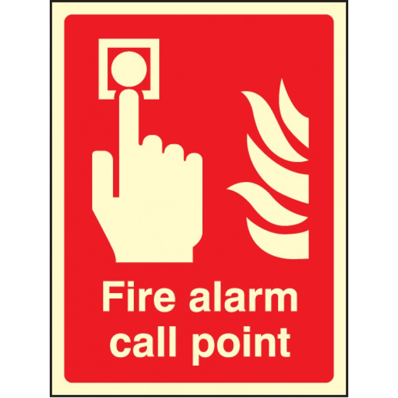 Fire alarm call point signs | Photoluminescent (Rigid Plastic ...