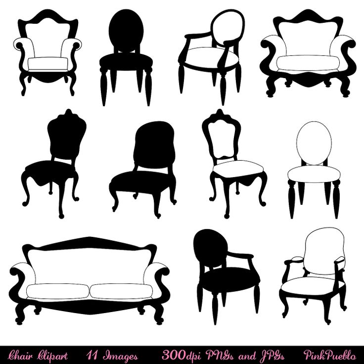 Chair Clip Art Clipart, Chair Silhouettes, Furniture Clip Art Clipart…