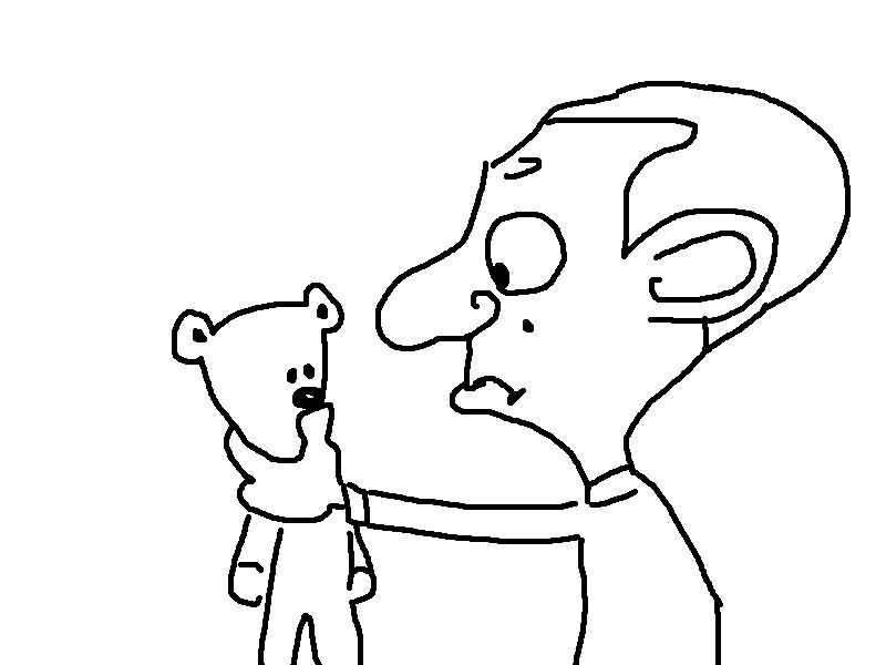 Mr.Bean and Bear Coloring Pages | HelloColoring.com | Coloring Pages