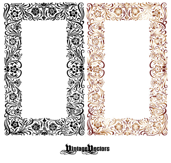 Massive Collection of Vintage Vector Graphics: Floral Borders ...