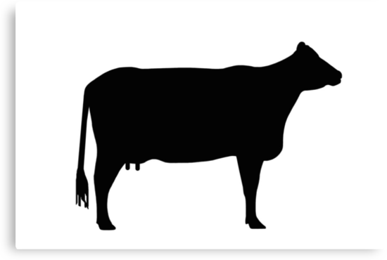 Cow silhouette as sign or clipart" Canvas Prints by naturaldigital ...