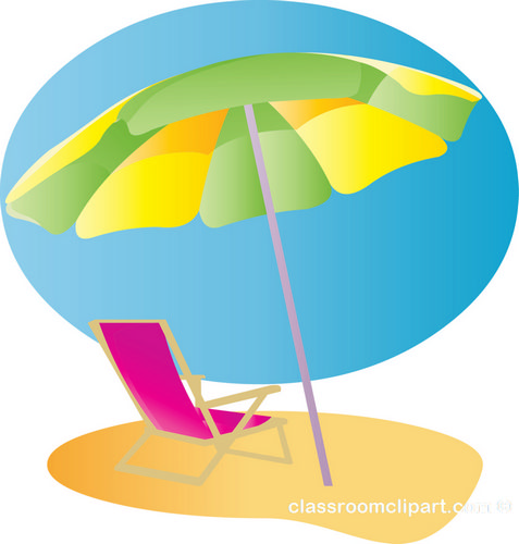 Summer : beach_chair_umbrella_2 : Classroom Clipart