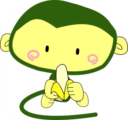 Monkey Eating Banana clip art - Download free Other vectors