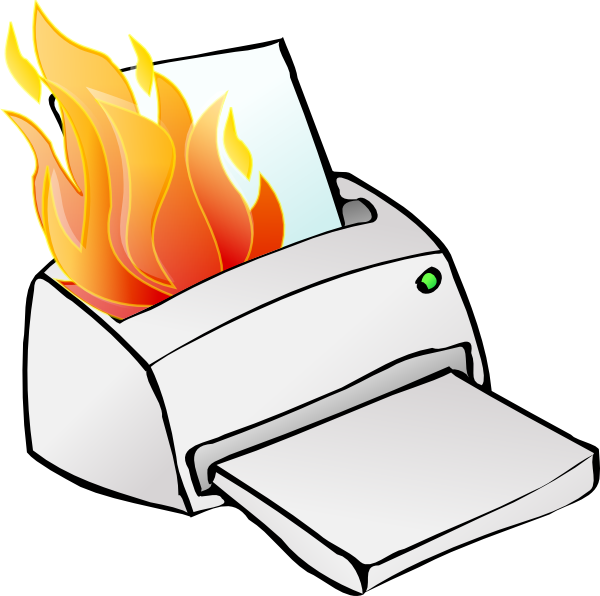 Printer Burning clip art Free Vector / 4Vector