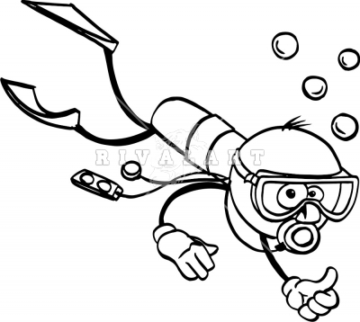 Stick Cartoon Scuba Diver - Misc. Sport Pictures - Sports ...