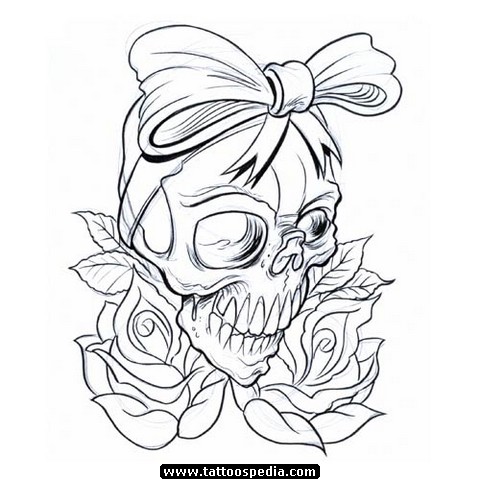rose-flowers-and-skull-with- ...