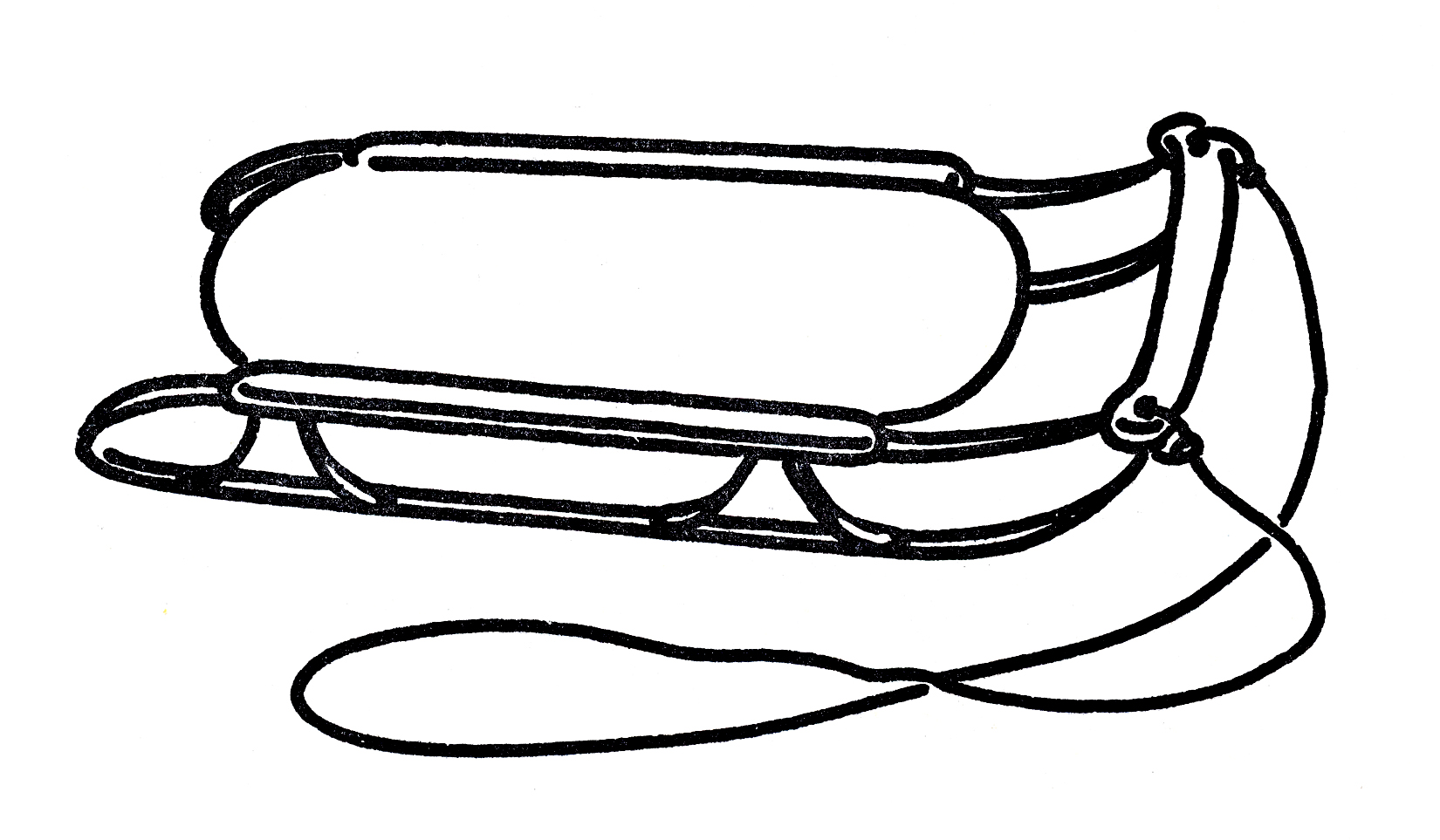 Sled Clip Art - Line Drawing - The Graphics Fairy