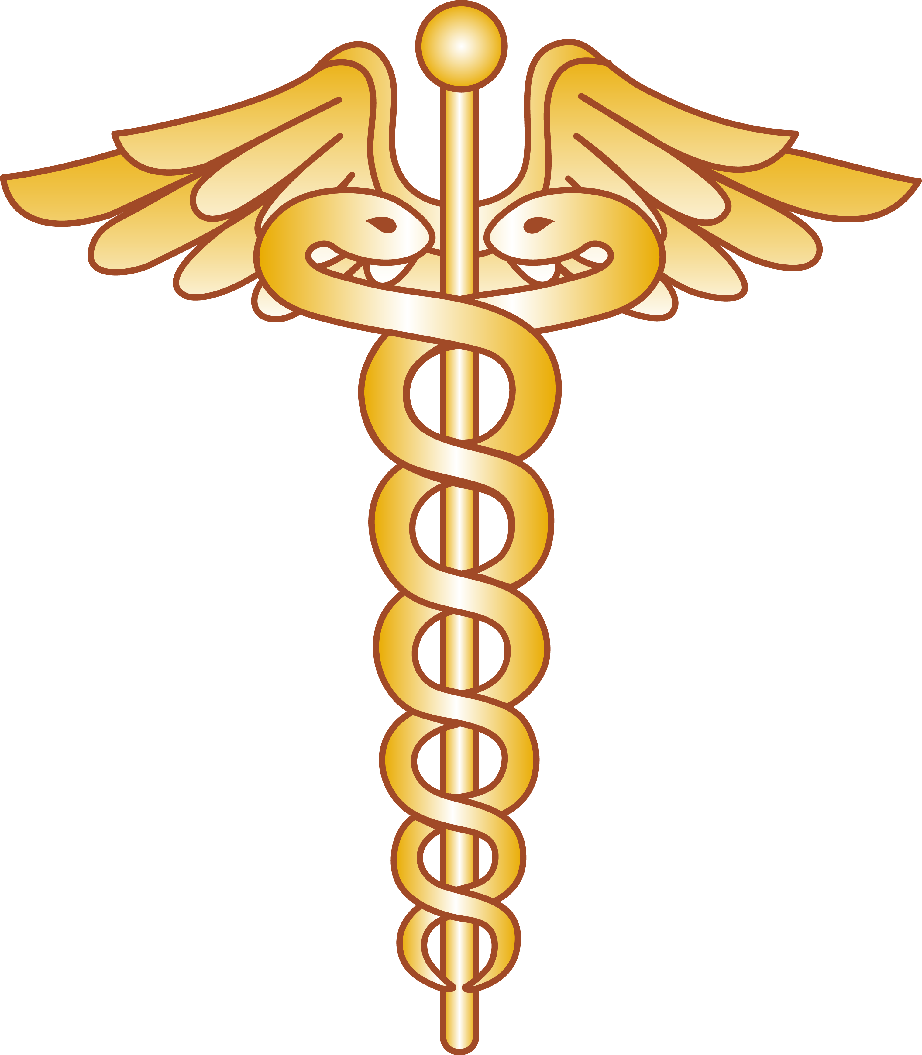 Golden Caduceus Logo Design - Free Clip Art