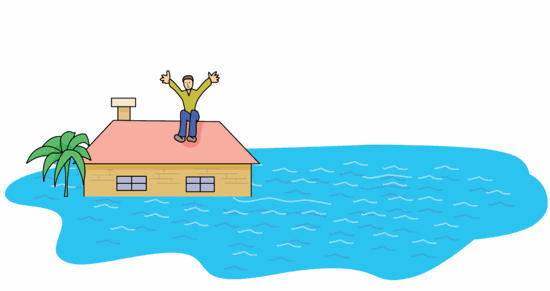 Weather Animated Clipart: flood_house_5C : Classroom Clipart
