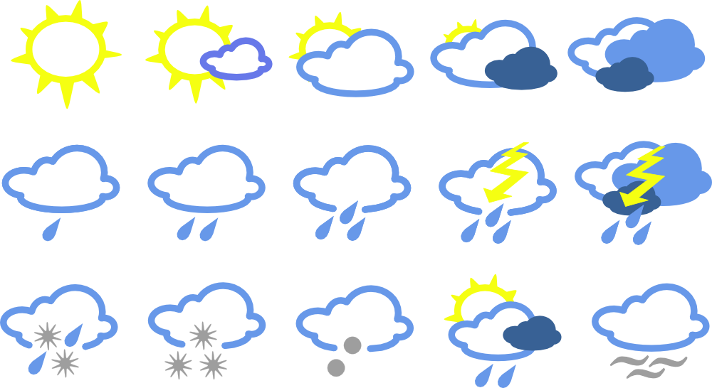 OnlineLabels Clip Art - Simple Weather Symbols
