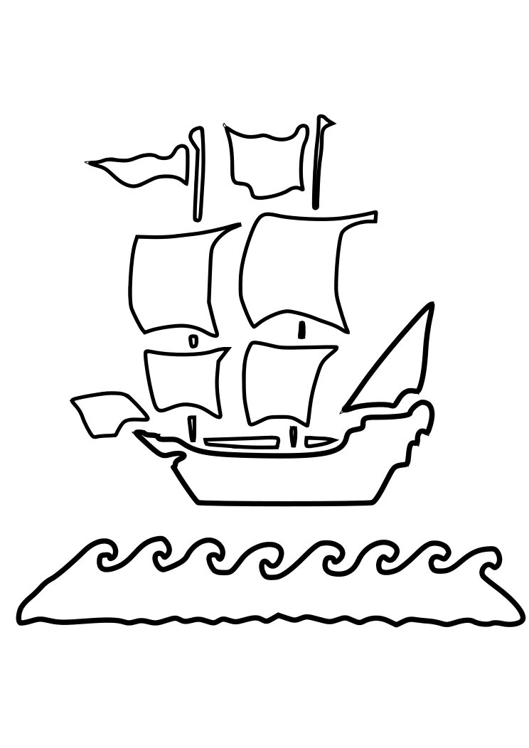 Pirate ship stencil