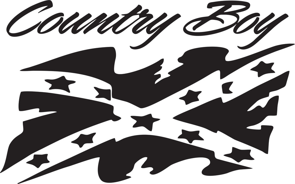 Country Boy with Rebel Flag Vinyl Decal Sticker Label – Decals N More