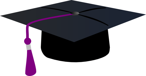 Graduation Hat With Purple Tassle Clip Art at Clker.com - vector ...