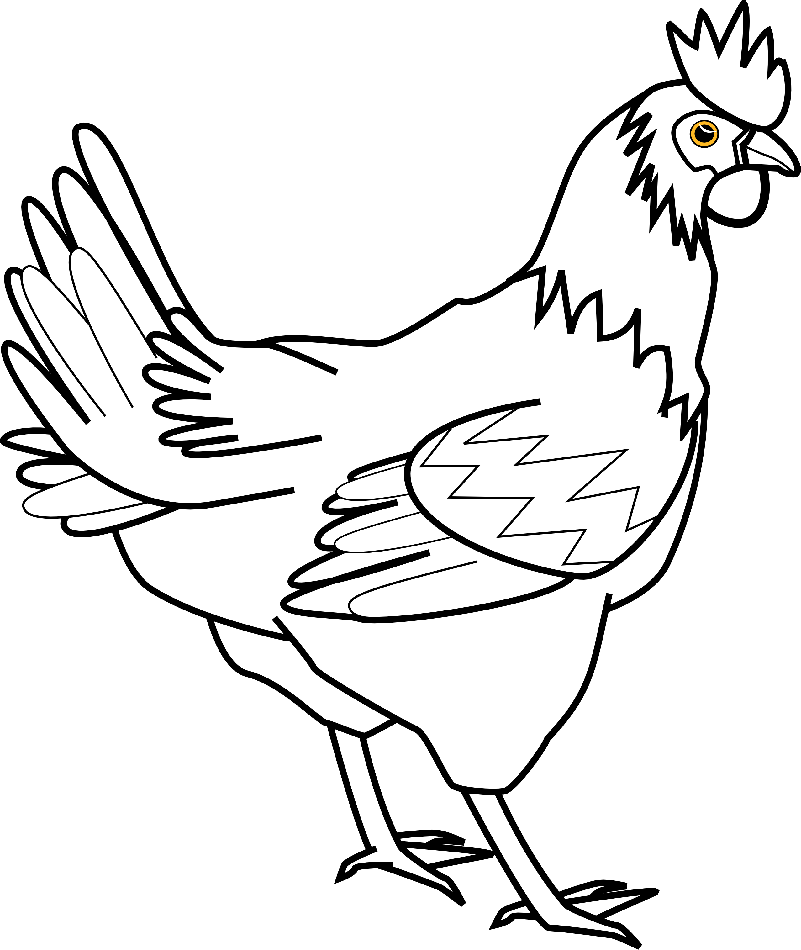 Black And White Clipart Image Of A Hen - ClipArt Best