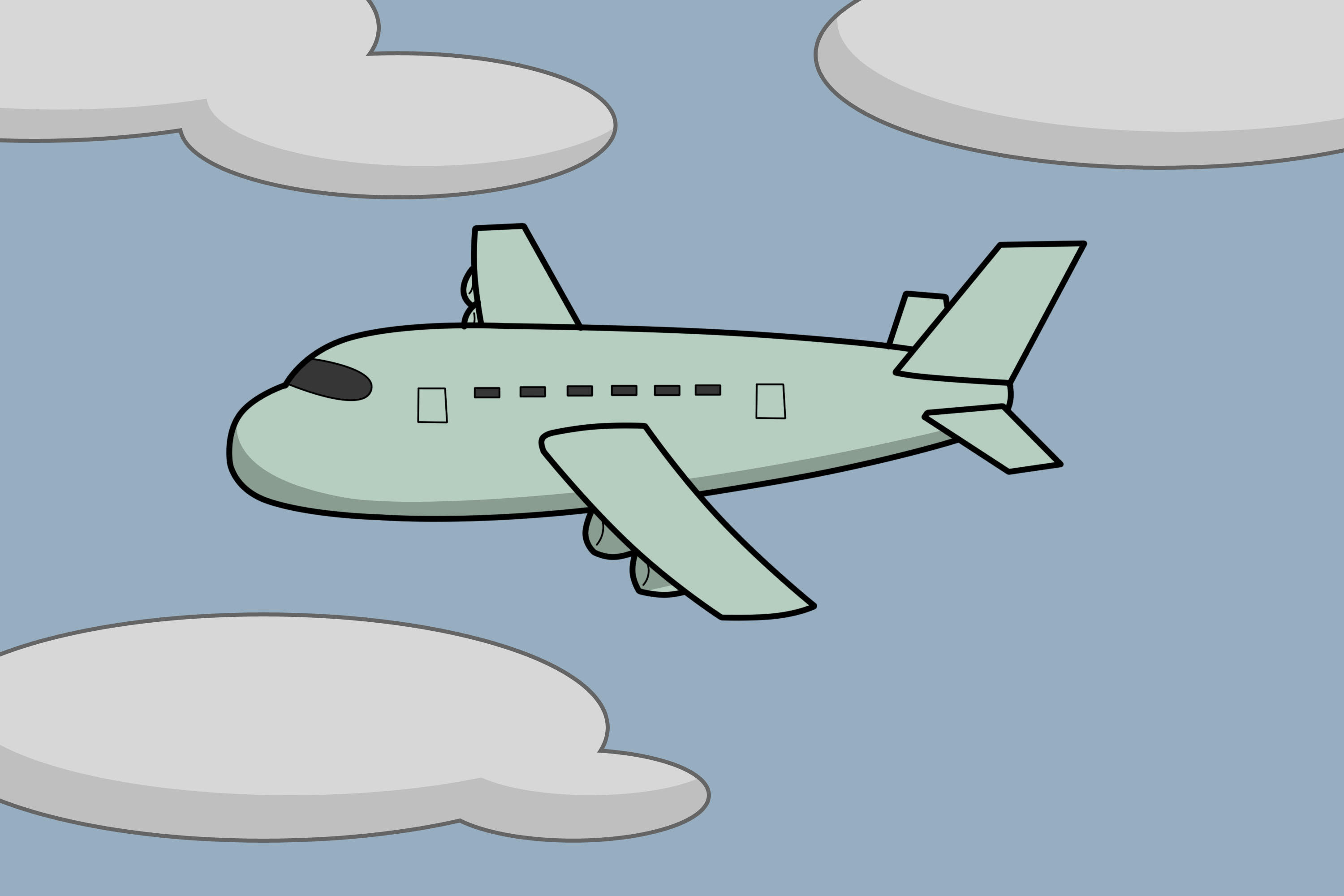 drawing of a airplanes simple