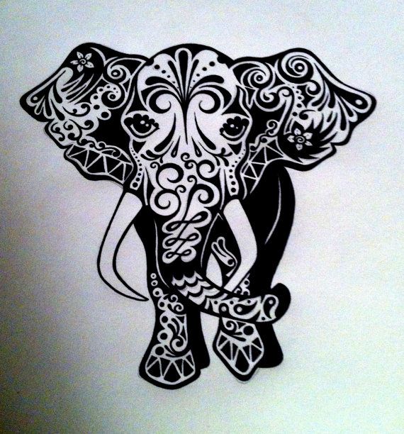 Custom Elephant Ink Drawing Black & White | The Ink I Love | Pinterest