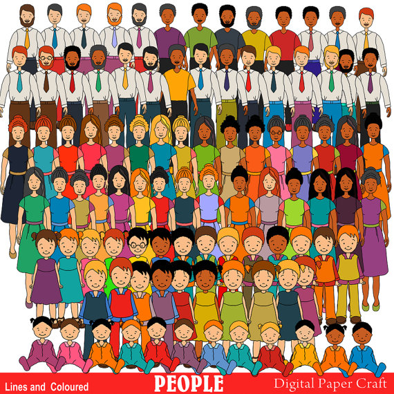 Clipart Multicultural People Over 100 Clipart by DigitalPaperCraft