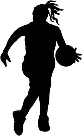 girl playing BASKETBALL decal sticker ~ high quality!