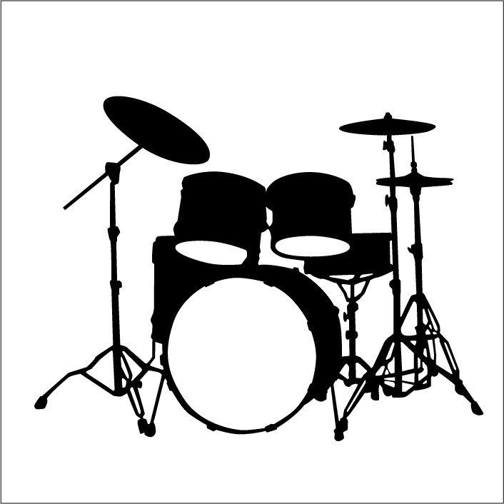 Large drum set wall decal by theselect on Etsy