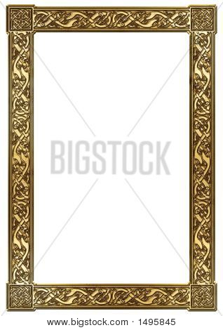 Square Golden Enbossed Celtic Ornamental Frame Entwined Image ...