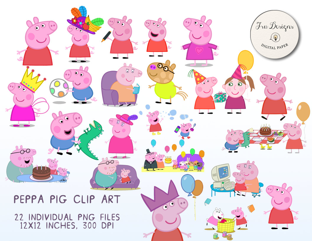 Digital Download Discoveries for PEPPA PIG CLIPART from EasyPeach.com