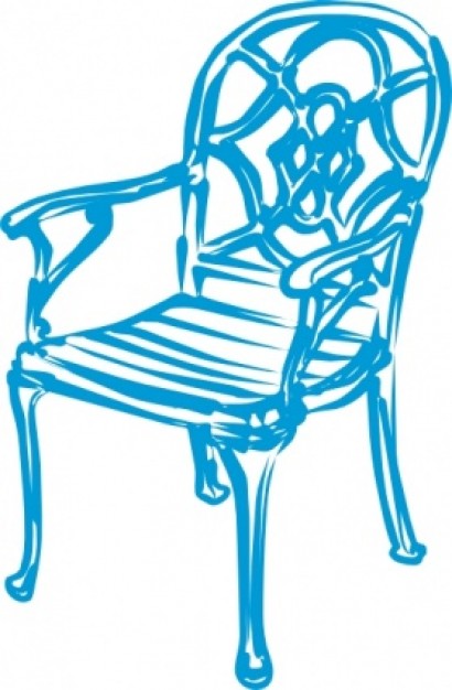 Slim Blue Chair clip art Vector | Free Download