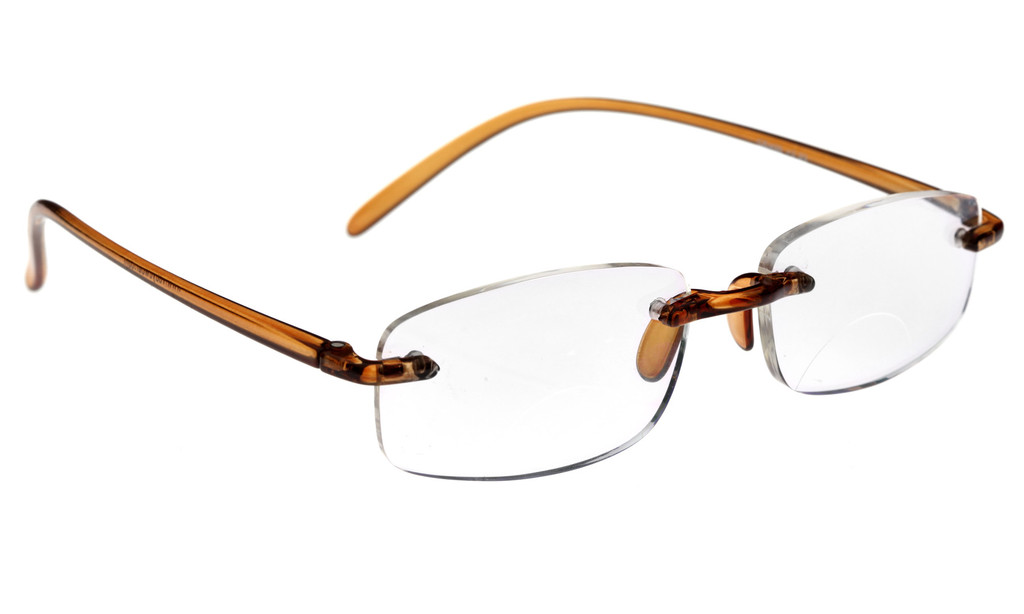 Brown Rimless Computer Reading Glasses | VC Eyewear