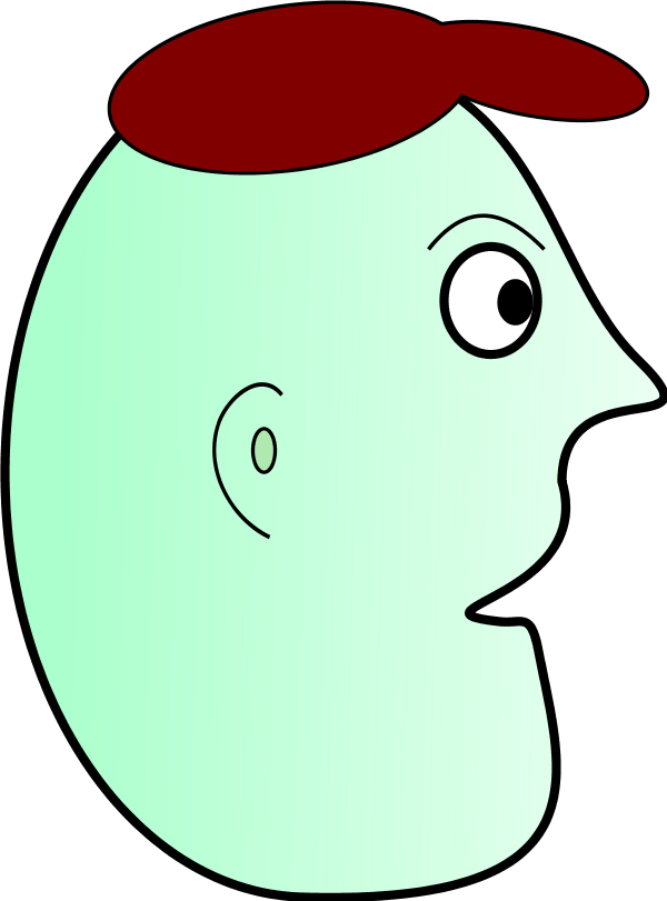 Cartoon Man Face Profile Wearing Cap - vector Clip Art