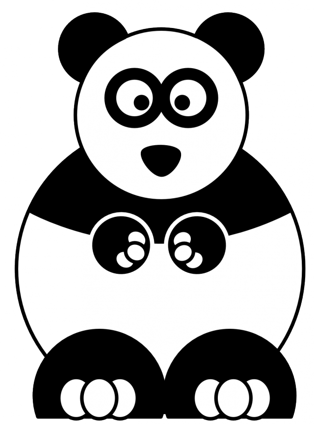 Cartoon Panda Black White Line Studiofibonacci Coloring Sheet ...