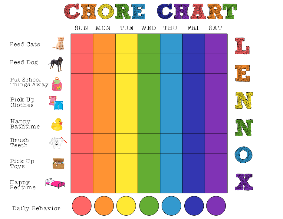 Free Printable Weekly Chore Chart for Kids