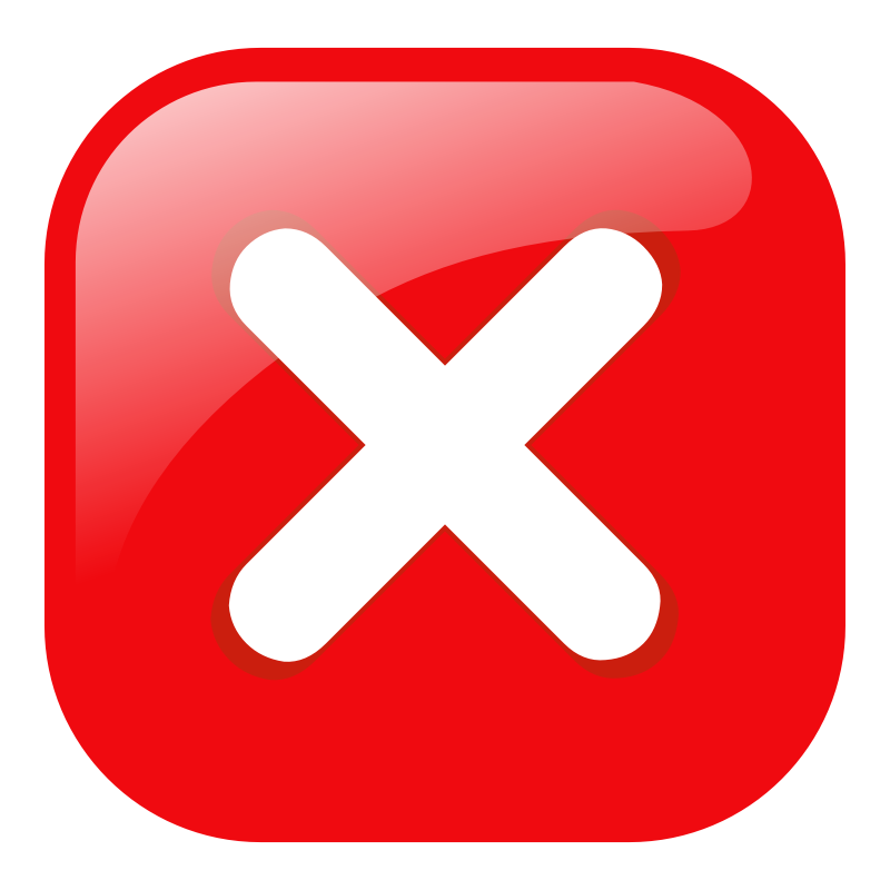 Clipart - red square error warning icon