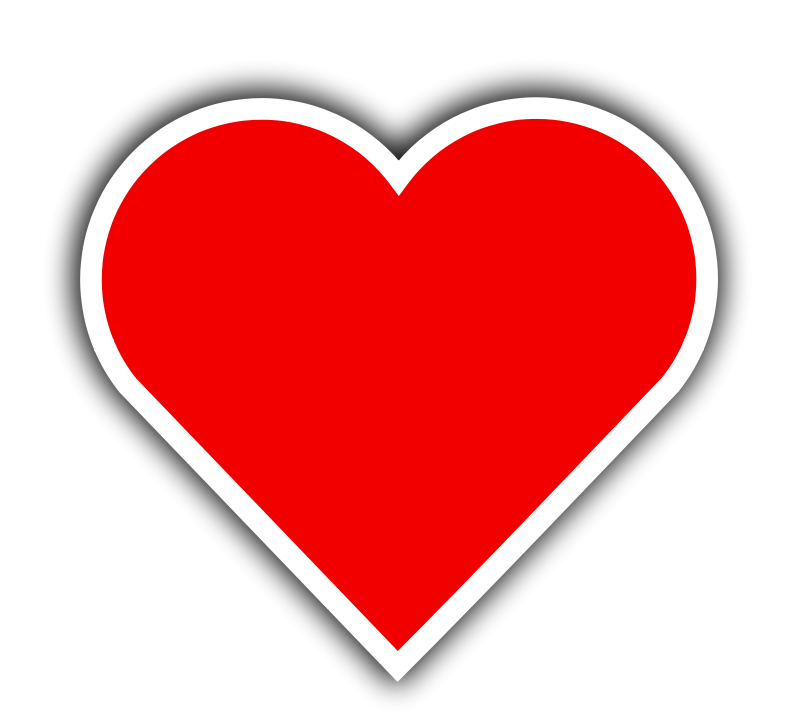 Simple Red Heart Free Vector / 4Vector