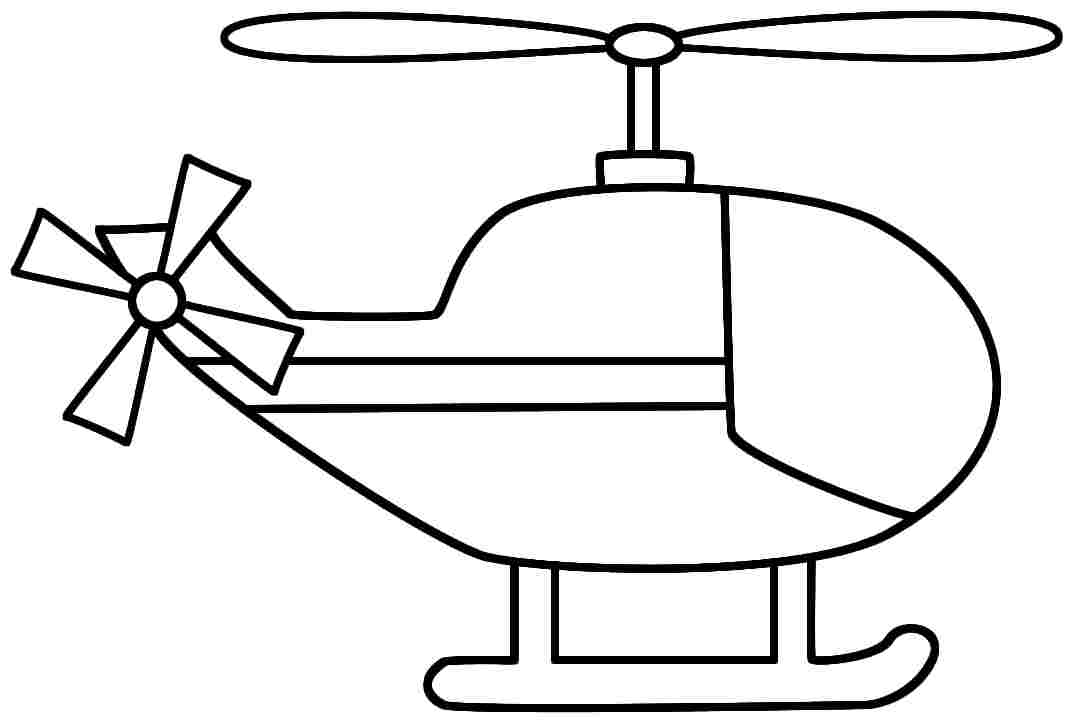 Printable Colouring Sheets Transportation Helicopter For Little Kids #