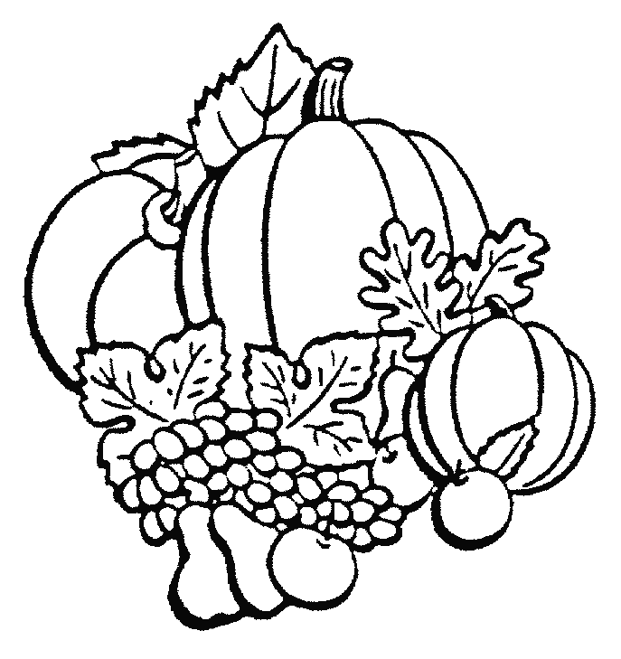 Coloring Pages of Autumn Fruits | Coloring