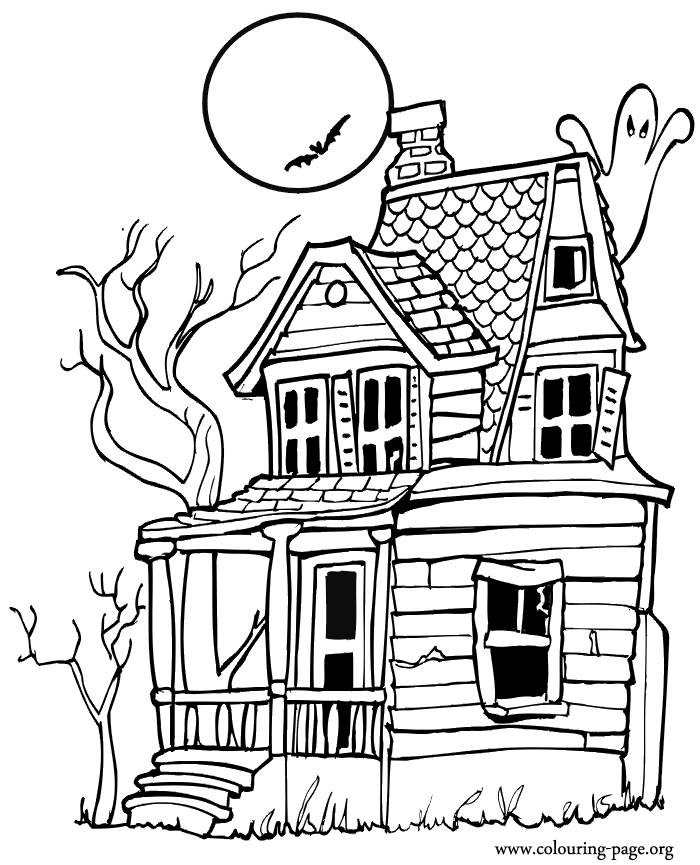 Halloween – Halloween haunted house coloring page Haunted House ...
