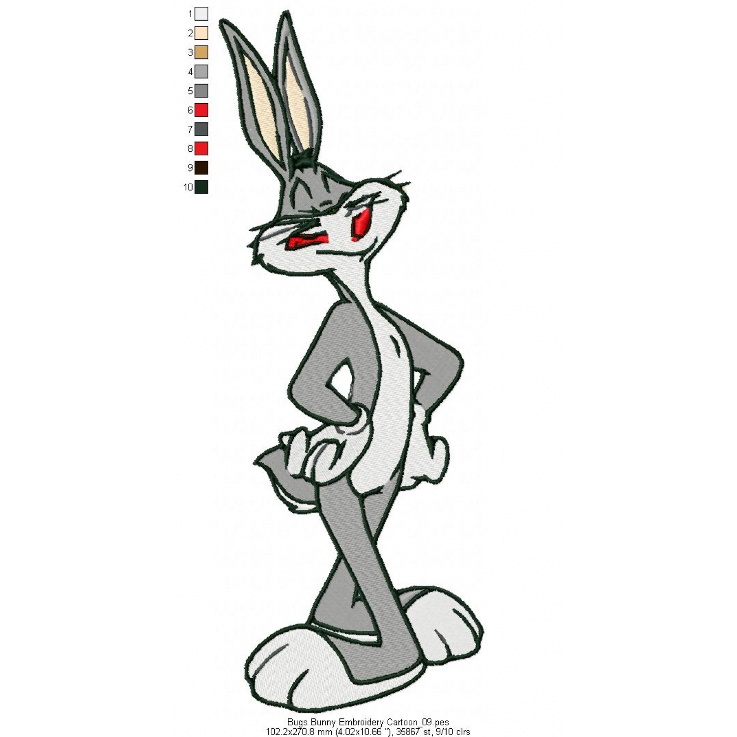 Bugs bunny embroidery cartoon 09