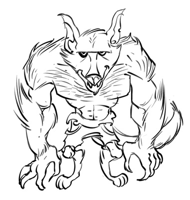 Cartoon Werewolf Drawing Lycan Tattoo Sketch | Just Free Image ...