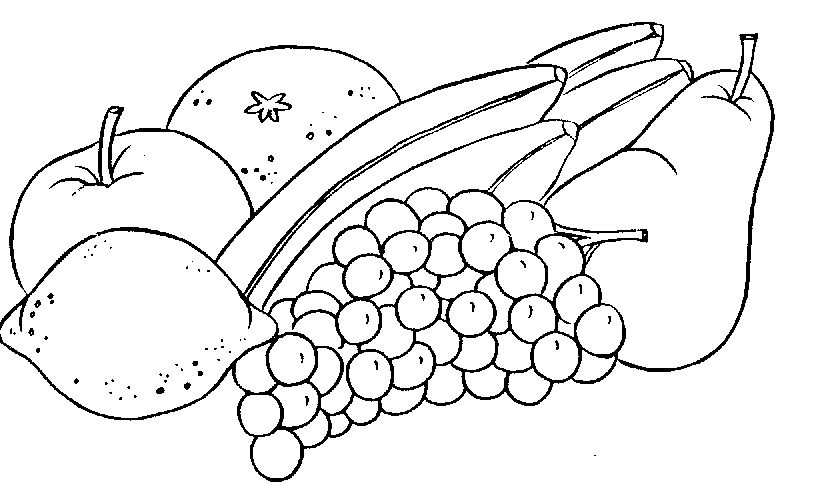 Fruits And Vegetables Clipart Black And White - Gallery