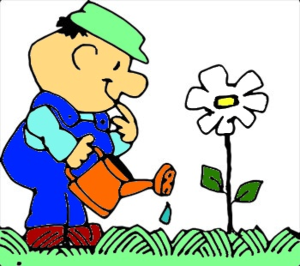 Planting Flower image - vector clip art online, royalty free ...