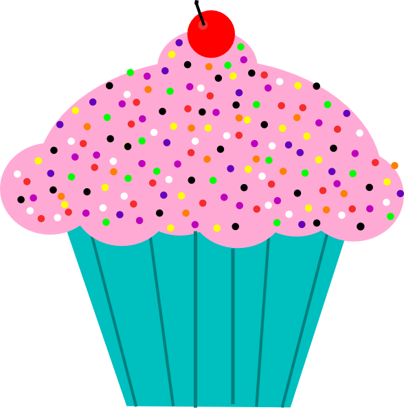 Pink Frosted Cupcake clip art - vector clip art online, royalty ...