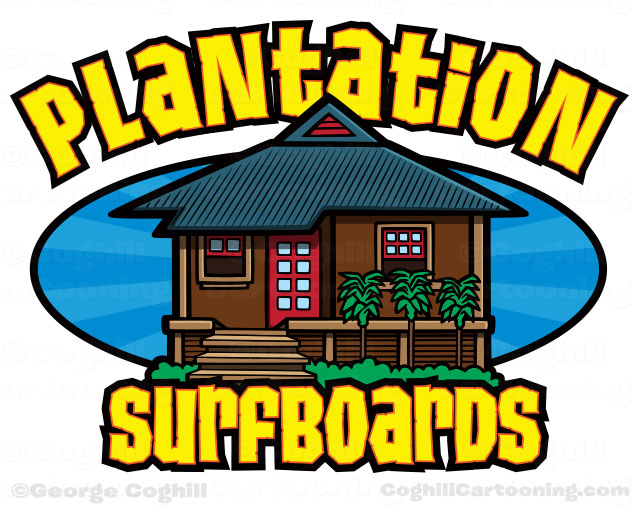 Plantation Surfboards Cartoon Logo