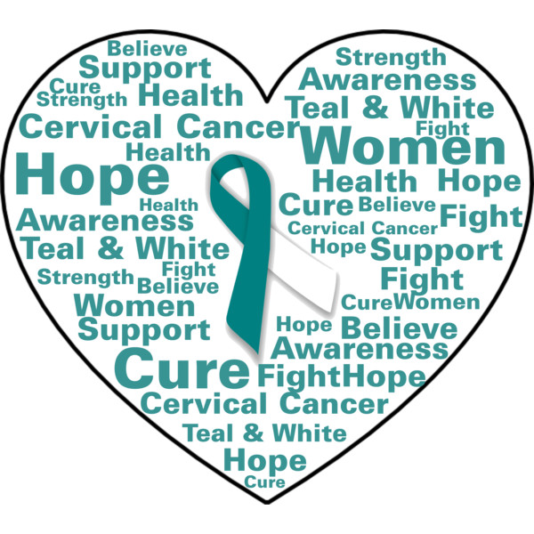 Cervical Cancer Awareness Heart - Polyvore