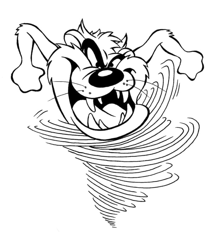 Tasmanian Devil Cartoon Character - AZ Coloring Pages